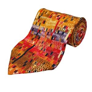 RM Style by Ralph Marlin 'Blanary Code' Computer Mens Novelty Tie Orange 56"L